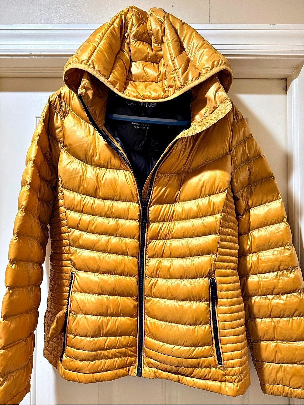Calvin Klein Packable Premium Down Blend Jacket mustard Yellow Large
